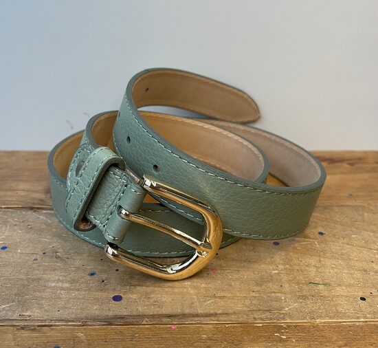 Ādas josta, Piparmētras krāsā, ražots Itālijā